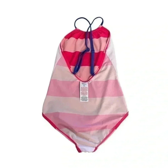Boden Girls Stripes Criss Cross Back One Piece Bathing Swimming Suit SZ 9/10 - Picture 6 of 9